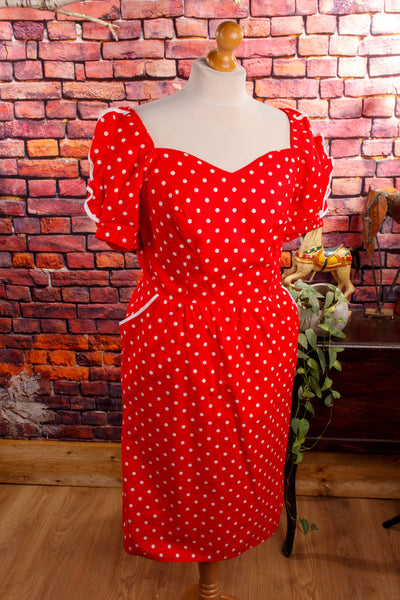 PolkaDot Kleid rot Baumwolle