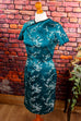 50er Satin Etuikleid Asia Stil 40er 50er 60er Abendmode blau Frau grün real-rockabilly Rockabilly S 36-38 Special türkis vintageberlin.de