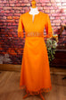 60s Abendkleid orange Default Title 60er 70er Abendmode Boho Disco Frau orange real-disco S 36-38 Schlager Special vintageberlin.de