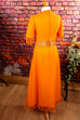 60s Abendkleid orange 60er 70er Abendmode Boho Disco Frau orange real-disco S 36-38 Schlager Special vintageberlin.de