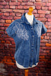 80s Jeans Bluse bestickt