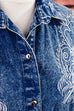 80s Jeans Bluse bestickt