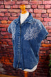 80s Jeans Bluse bestickt