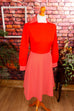 70er Kleid rot Streifen