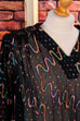 80s Disco Top schwarz bunt metallic