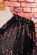 80s Disco Top schwarz bunt metallic