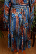 70s Disco Stretchkleid blau