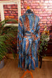 70s Disco Stretchkleid blau