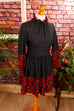 Vintage Minikleid schwarz rot Spitze