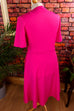 70s Discokleid neon pink 70er Disco Frau L 44-46 pink real-disco real-rockabilly Rockabilly Schlager vintageberlin.de