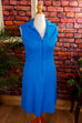 70s Disco Kleid blau Megakragen 70er blau Boho Disco Frau real-disco Rockabilly S 36-38 Schlager Special vintageberlin.de