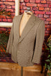 Vintage Cashmere Sakko kariert 70er Abendmode beige Dandy grün L 52-54 M 48-50 Mann Schlager Special vintageberlin.de