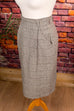 80s Pencil Skirt grau Leinen