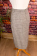 80s Pencil Skirt grau Leinen