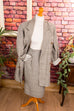 80s Oversize Blazer grau Leinen