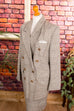 80s Oversize Blazer grau Leinen