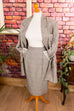 80s Oversize Blazer grau Leinen