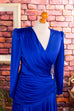 80s Abendkleid tintenblau