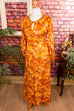 70er Jahre Maxikleid orange