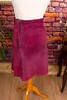 Vintage Lederrock magenta 80er Boho Disco Frau lila pink real-80er Rockabilly S 36-38 Special vintageberlin.de