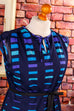 Shiftkleid blau Muster 70er 80er blau Disco Frau M 40-42 Rockabilly Schlager Special vintageberlin.de