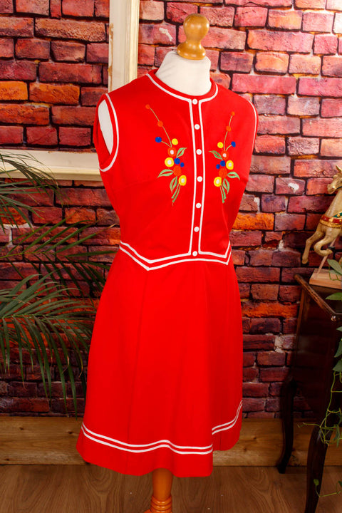 Disco Minikleid rot Blumen