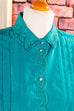 80s Bluse petrol Glanz 80er 90er Frau M 40-42 Rockabilly S 36-38 Sekretärin türkis vintageberlin.de