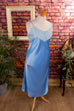 Sexy Negligee blau Satin 90er blau Boho Frau XXL 52-54 vintageberlin.de