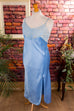 Sexy Negligee blau Satin 90er blau Boho Frau XXL 52-54 vintageberlin.de