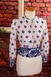 60s Boho Bluse Blumenmuster