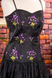 Cocktailkleid schwarz Veilchen 90er Abendmode Frau Gothic S 36-38 schwarz Special vintageberlin.de