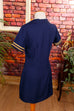 Minikleid blau gold blau Frau S 36-38 vintageberlin.de