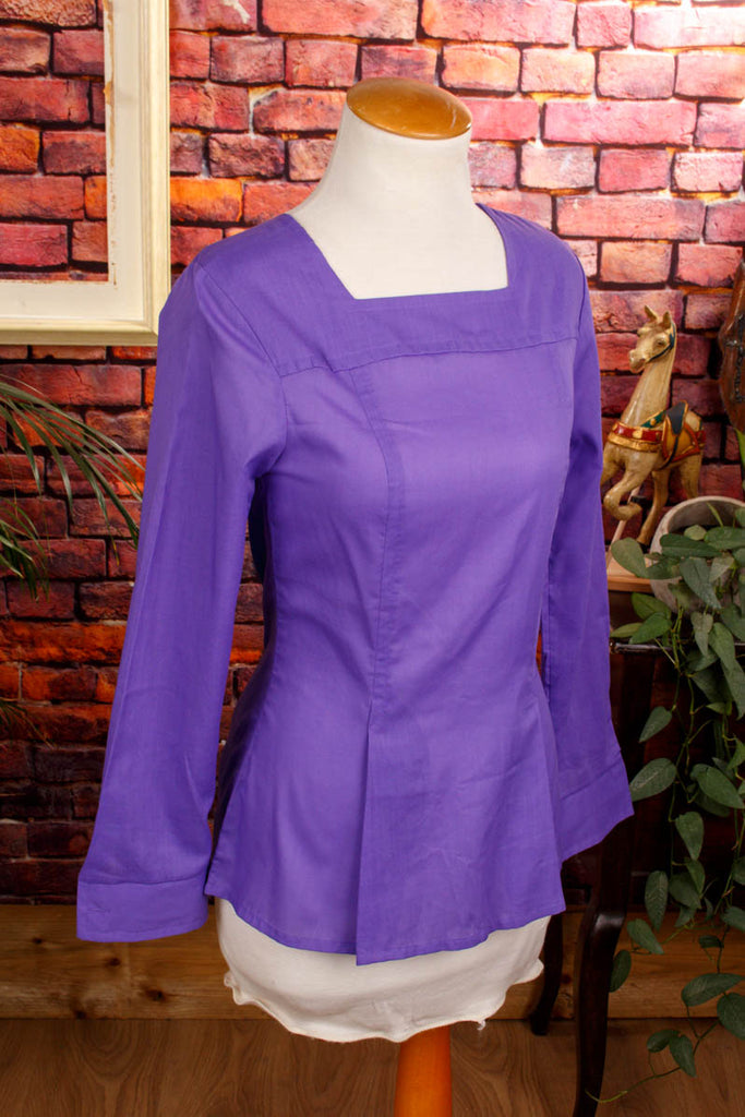 70s Bluse lila