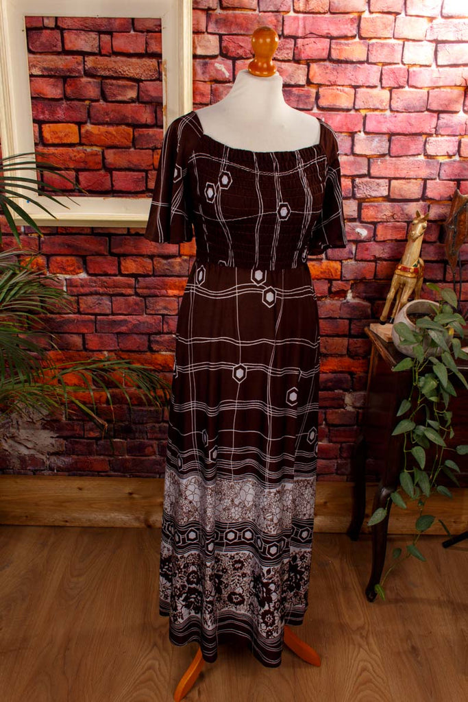 Hippie Maxikleid braun Muster