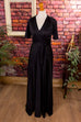 70s Maxikleid schwarz Gothic