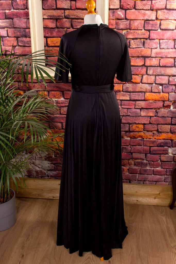 70s Maxikleid schwarz Gothic