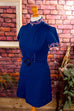 60s Disco Minikleid blau