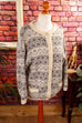 Island Strickjacke Norweger Wolle 70er 80er Boho Frau grau Hippie M 40-42 Special vintageberlin.de