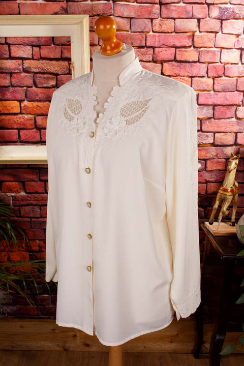 Boho Bluse creme weiß elegant