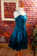 90er Partykleid türkis Schimmer 80er 90er Abendmode blau Disco Frau Rockabilly S 36-38 Special türkis vintageberlin.de