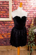 Sexy Minikleid schwarz Samt 80er Disco Frau Gothic S 36-38 schwarz Special XS 32-34 vintageberlin.de