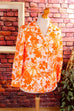 70s Bluse orange Megakragen