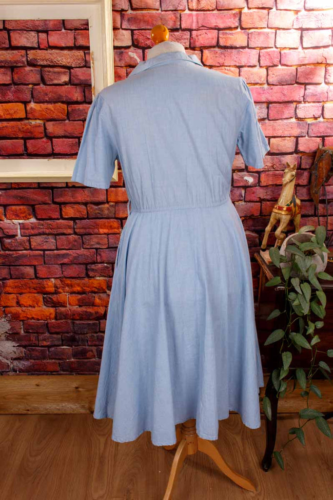 romantisches Denim Kleid blau