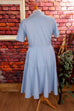 romantisches Denim Kleid blau