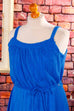 70s Frottee Kleid blau