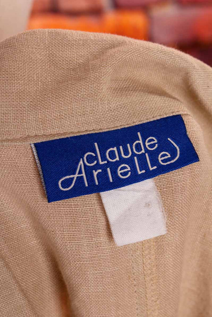 Claude Arielle Leinen Hemdkleid beige