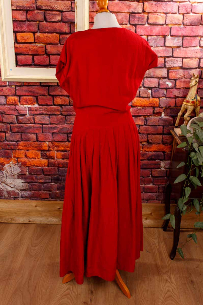 Leinen Mantelkleid rot