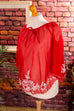 Boho Bluse rot bestickt weit