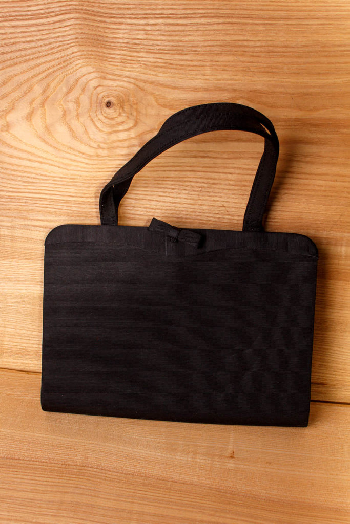 60s Handtasche flach schwarz