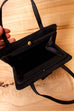 60s Handtasche flach schwarz